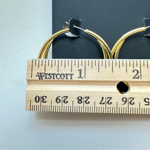 NWT COACH Signature Logo Gold Double Hoop Earrings Brand New With Tag - Picture 8 of 10